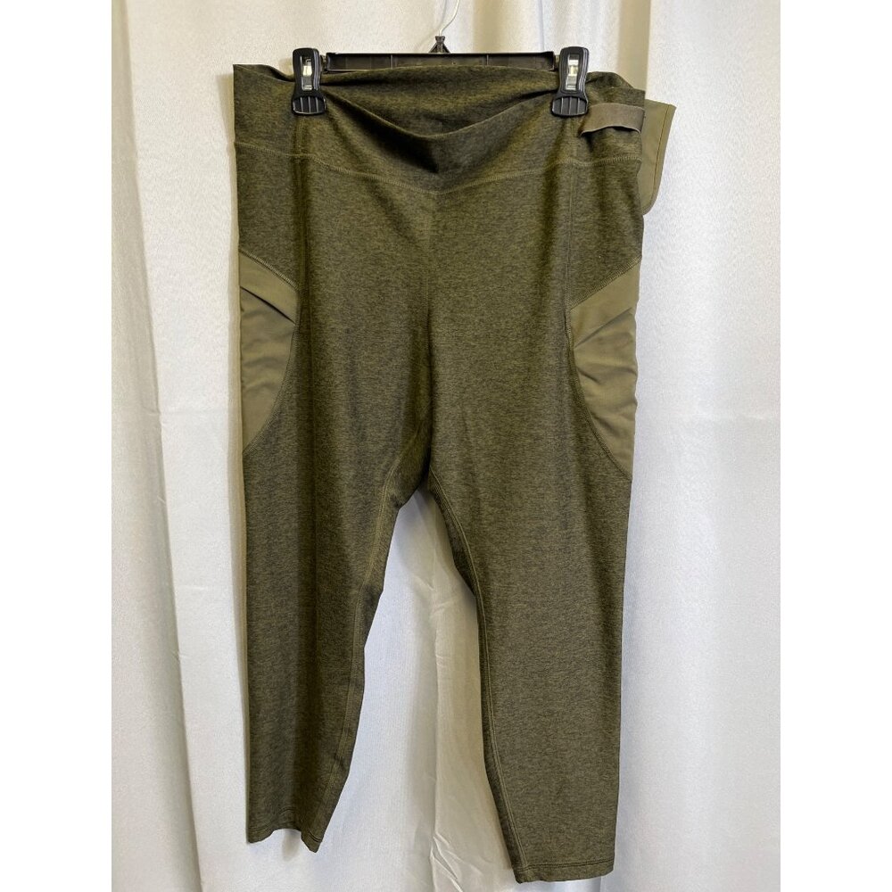 Old navy SKU 7681 Ladies Olive Green Athletic Leggings With Pockets Size XL